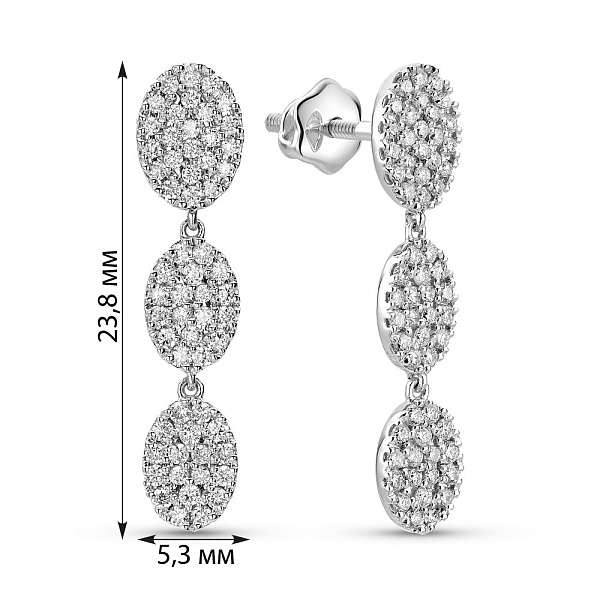 Золотые серьги с бриллиантами (арт. С341594060б) – изображение 3