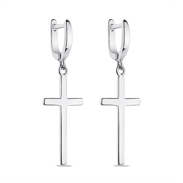 Серьги-подвески серебряные "Крестики" (арт. 7502/4632) – изображение 1