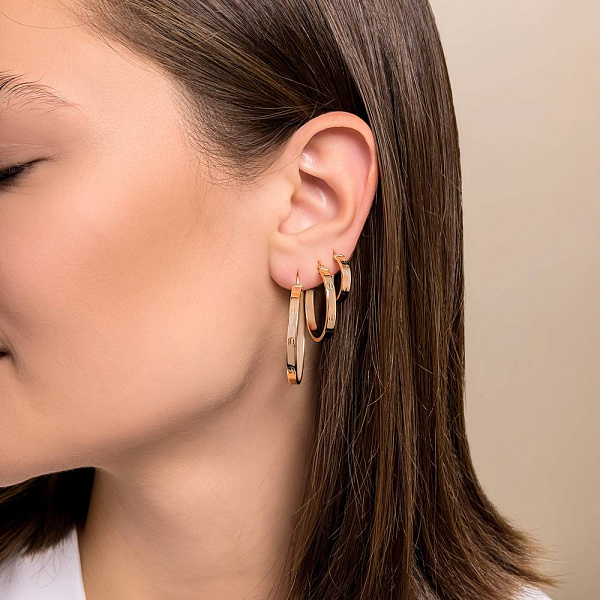 Сережки-кільця з червоного золота (арт. 1091504/15) – зображення 4