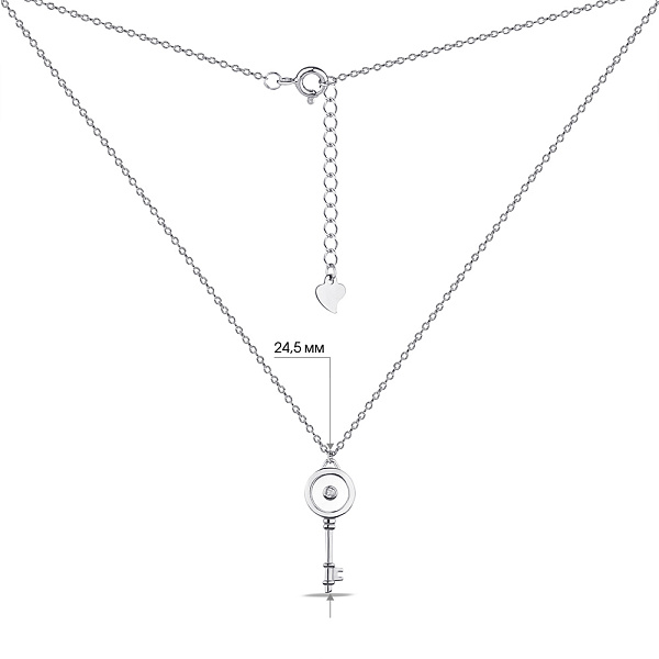 Серебряное колье Ключ с перламутром и фианитом (арт. 7507/1869п) – изображение 3