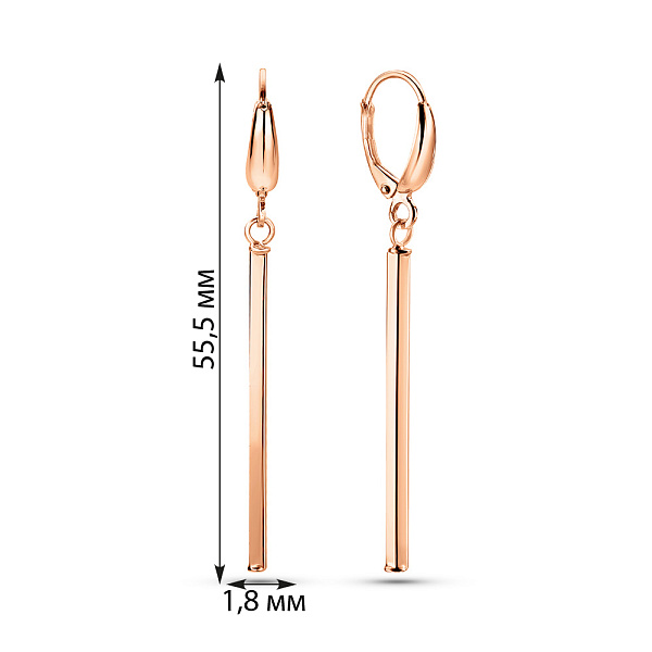 Длинные серьги из красного золота (арт. 1091629) – изображение 2