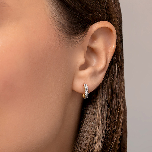 Сережки з жовтого золота з фіанітами для дітей  (арт. 110356ж) – зображення 2