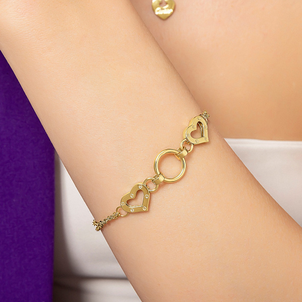 Браслет з жовтого золота з фіанітом (арт. 324422жкрП1) – зображення 2