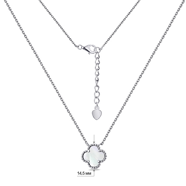 Серебряное колье Клевер с перламутром (арт. 7507/470/15п) – изображение 3