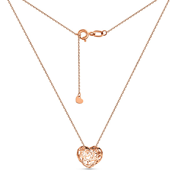 Кольє Серце з червоного золота (арт. 360209) – зображення 2