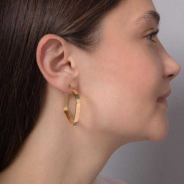 Серьги кольца из желтого золота (арт. 108663/40ж) – изображение 4