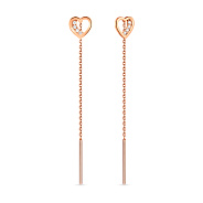 Сережки-протяжки Серце з золота з фіанітами (арт. 110697)