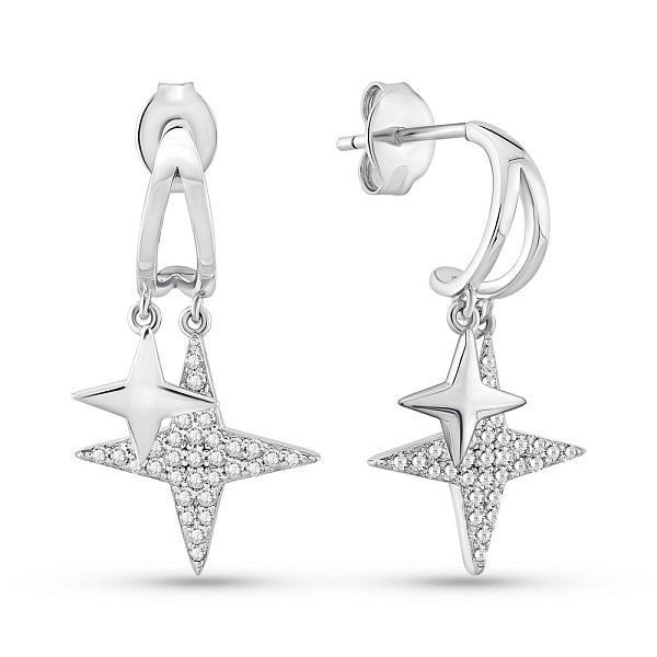 Серебряные серьги Звездочки с фианитами (арт. 7518/6986) – изображение 1