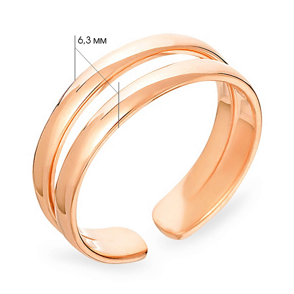 Фаланговое двойное золотое кольцо (арт. 140700ф) – изображение 4
