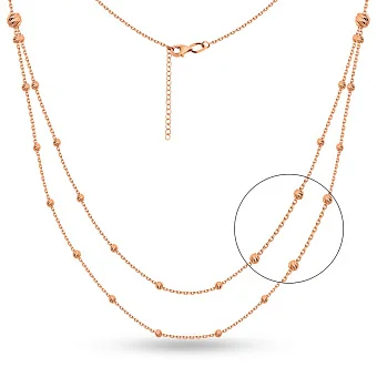 Багатошарове кольє з червоного золота (арт. 352333)