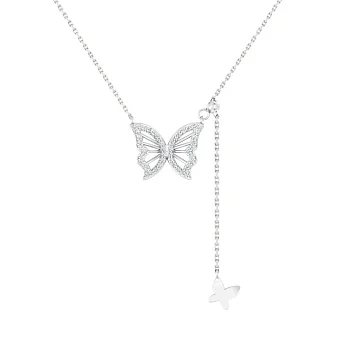 Золотое колье Бабочка с бриллиантами (арт. Ц011765010б)