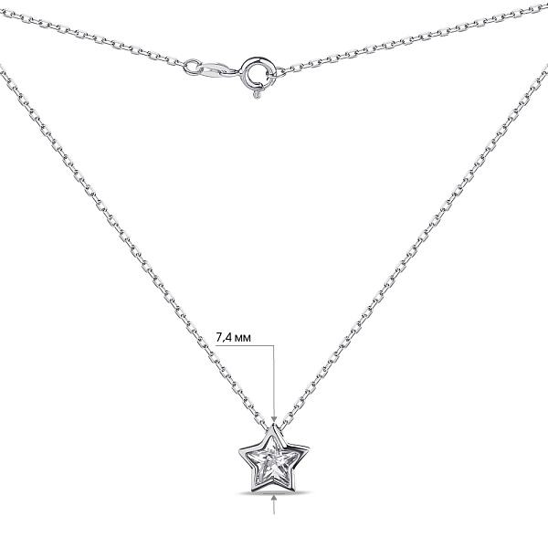 Серебряное колье Звезда с фианитом (арт. 7507/КЛ2Ф/007) – изображение 3