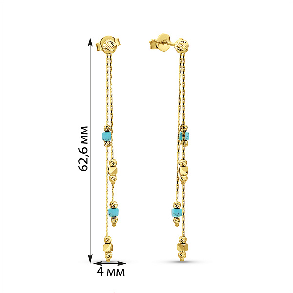 Золоті сережки з бірюзою Francelli (арт. 1091833жБ) – зображення 3