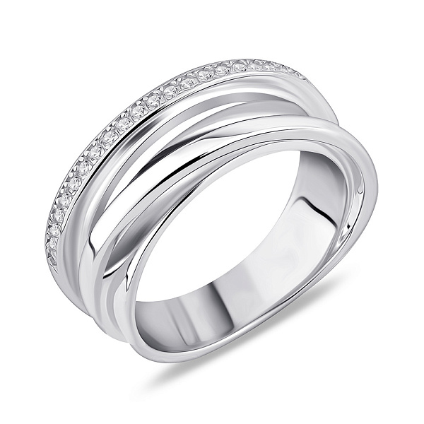 Серебряное кольцо с дорожкой из фианитов (арт. 7501/8242) – изображение 1