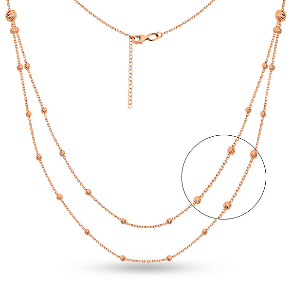 Багатошарове кольє з червоного золота (арт. 352333) – зображення 1