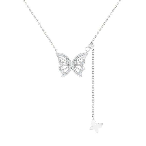 Золоте кольє Метелик з діамантами (арт. Ц011765010б) – зображення 1