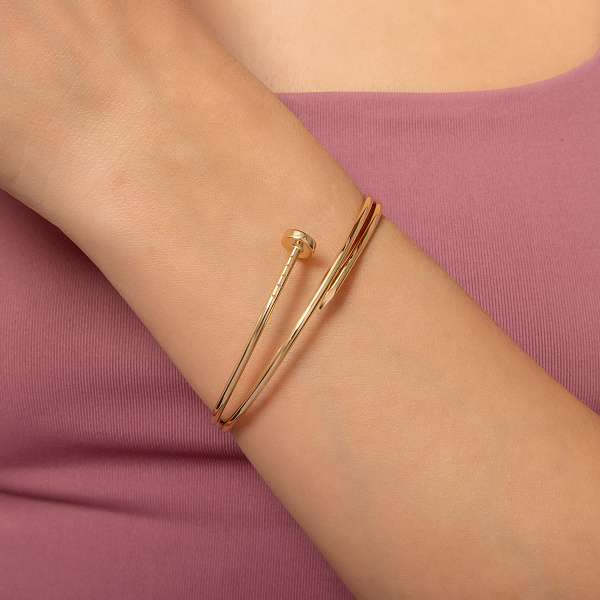 Жесткий браслет из желтого золота в форме гвоздя (арт. 3261418ж) – изображение 2