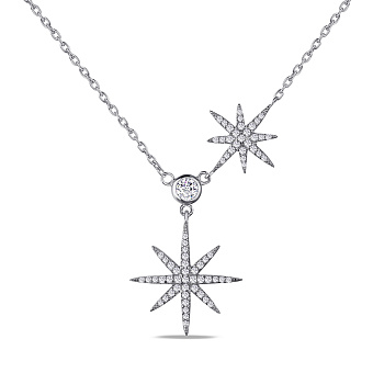 Серебряное колье "Звезды" с фианитами (арт. 7507/1212)