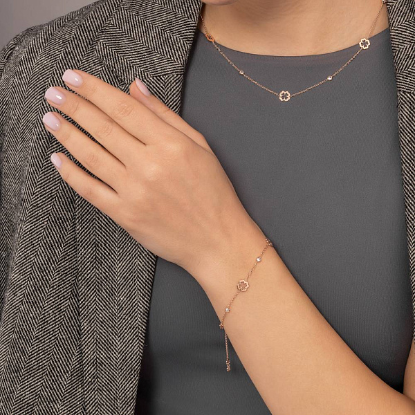 Браслет из красного золота с фианитами (арт. 3261146) – изображение 3