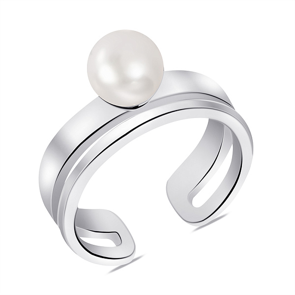 Кольцо серебряное с жемчугом (арт. 7501/К2Ж/1282-17,5) – изображение 1