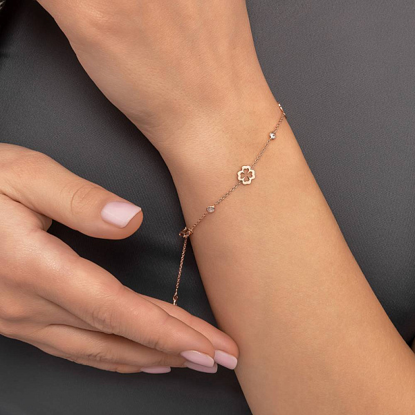 Браслет из красного золота с фианитами (арт. 3261146) – изображение 2