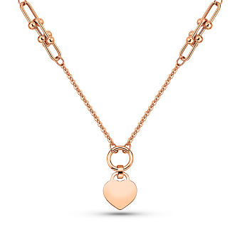 Золотое колье Сердечко (арт. 352433)