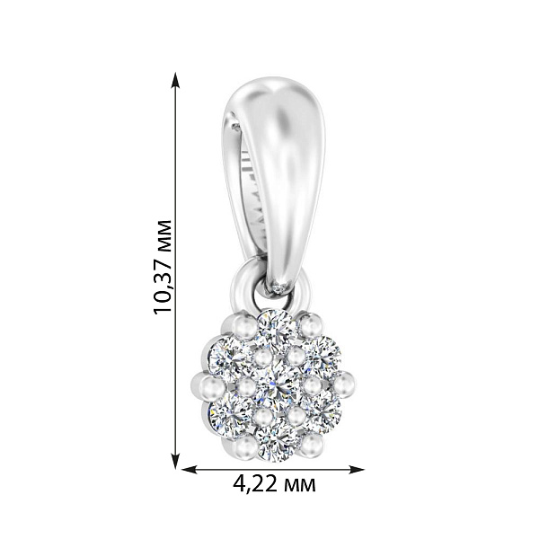 Подвес из белого золота с бриллиантами (арт. П011017005б) – изображение 2