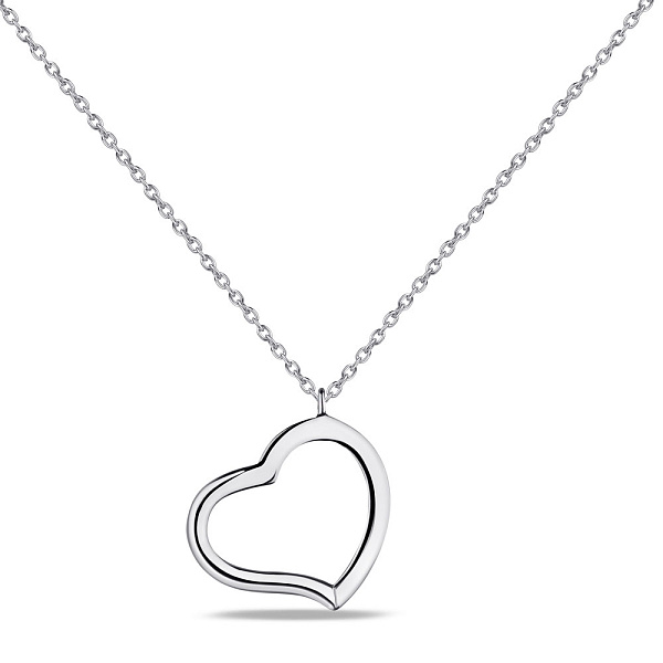 Серебряное колье Сердце без камней (арт. 7507/1839) – изображение 1