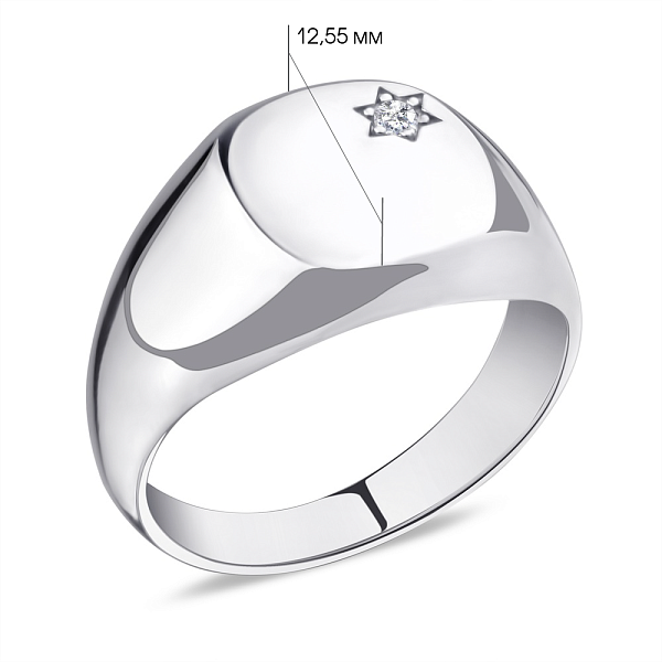 Серебряное кольцо с одним фианитом (арт. 7501/5305) – изображение 2