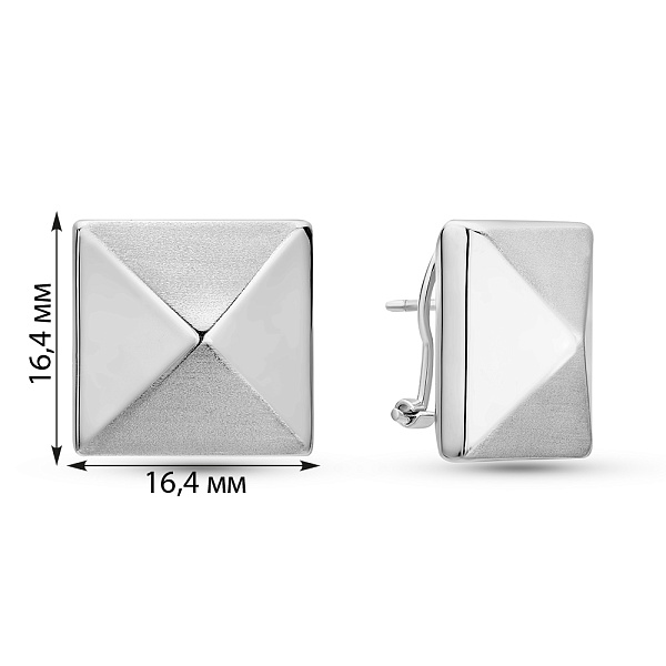 Сережки Francelli з білого золота без каменів (арт. е1091984бм) – зображення 3