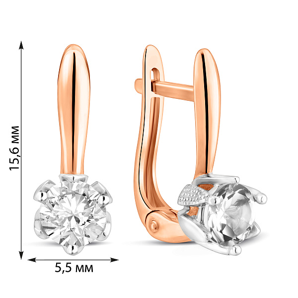 Золоті сережки з фіанітом (арт. 112500) – зображення 2