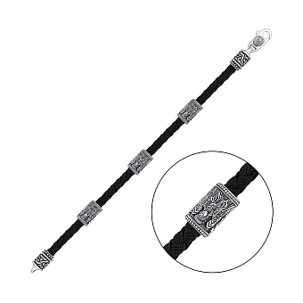 Серебряный браслет с лавсаном (арт. 7309/4010)