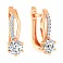 Сережки из красного золота с фианитами (арт. 110879) – изображение 1