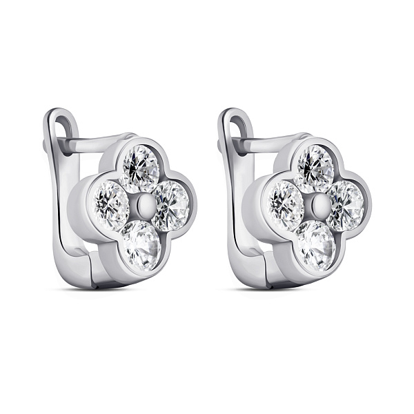 Серьги из серебра с фианитами (арт. 7502/С2Ф/1161) – изображение 1