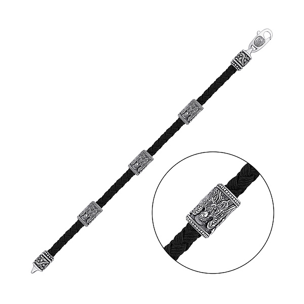 Срібний браслет з лавсаном (арт. 7309/4010) – зображення 1