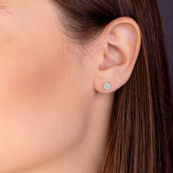 Золоті сережки пусети з діамантами (арт. С341322030б) – зображення 2