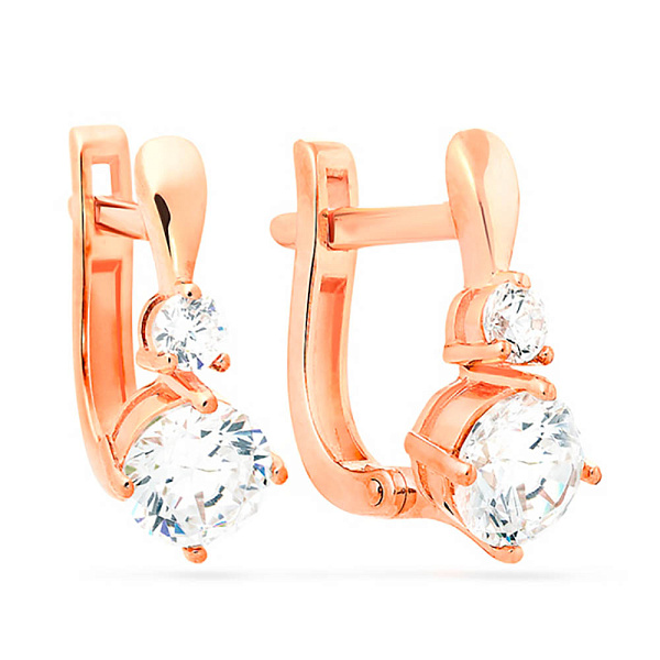 Золотые серьги с фианитами (арт. 110442) – изображение 1