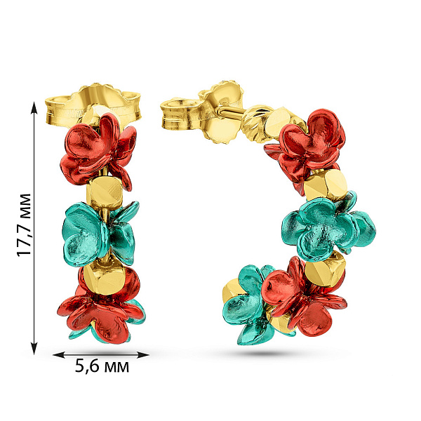 Золотые серьги-пусеты Francelli (арт. 1091267жкбрз) – изображение 6