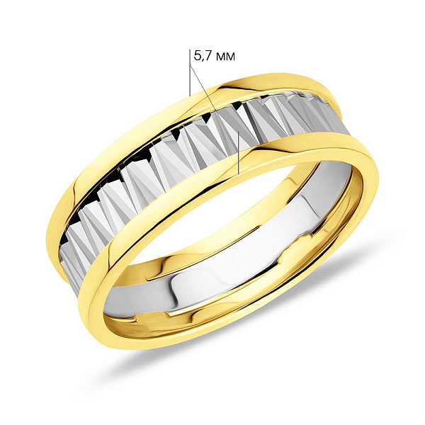 Каблучка з білого і жовтого золота (арт. 1401005бжа) – зображення 2