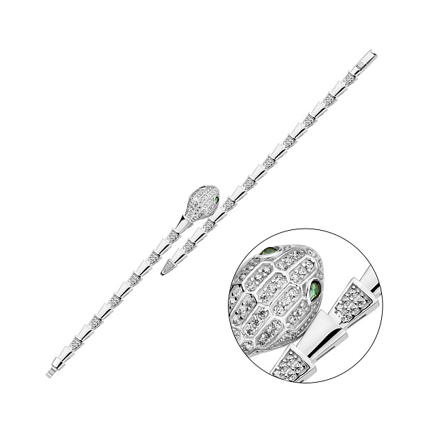 Золотой браслет Змея с фианитами (арт. 326891бз) – изображение 1