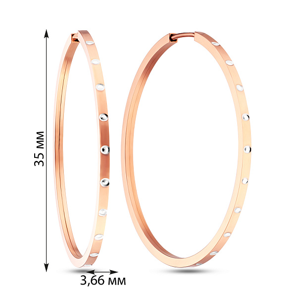 Серьги-конго из комбинированного золота (арт. 104457/35р) – изображение 2