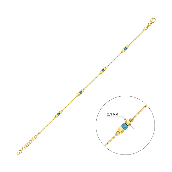 Золотий браслет з бірюзою Francelli (арт. 3261287жБ) – зображення 6