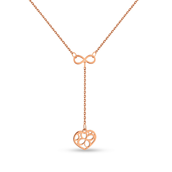 Золоте кольє-краватка Серце (арт. 352590) – зображення 3