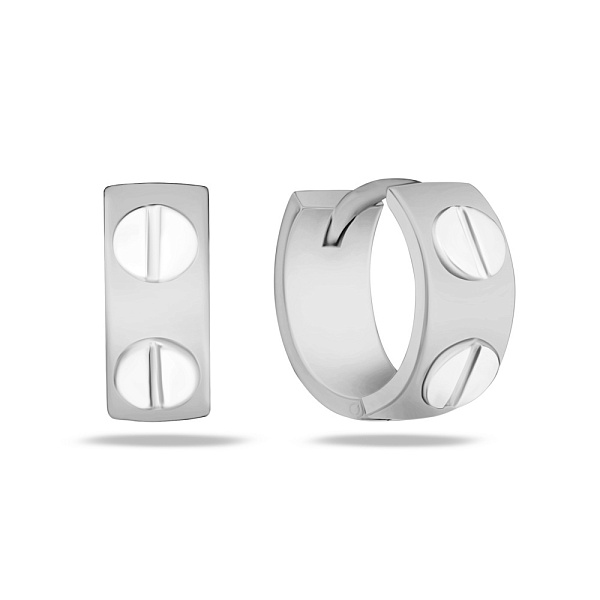 Сережки-кольца из белого золота (арт. 106804/20б) – изображение 1