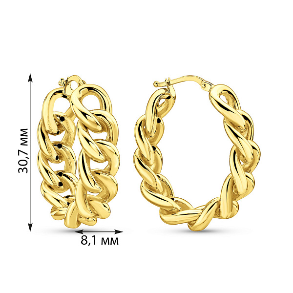 Серьги из желтого золота Звенья (арт. 1091630/30ж) – изображение 5