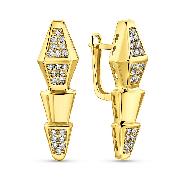 Сережки з жовтого золота з фіанітами (арт. 1091460ж) – зображення 1