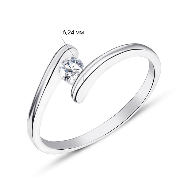 Серебряное кольцо с фианитом (арт. 7501/4435) – изображение 2