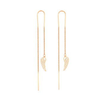 Сережки-протяжки Крила з червого золота (арт. 1101053)