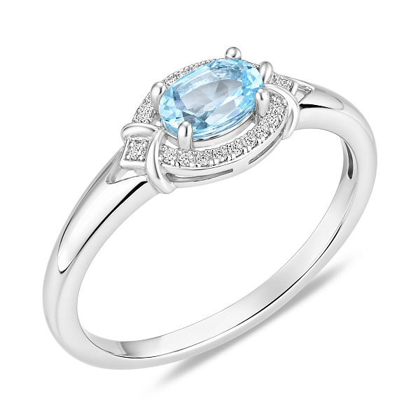 Серебряное кольцо с топазом и фианитами (арт. 7501/8939Пг) – изображение 1