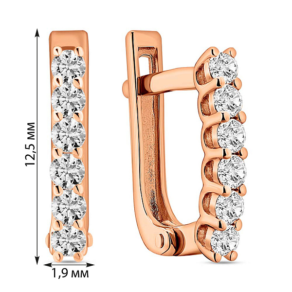 Золотые серьги с бриллиантами (арт. С011077040) – изображение 3